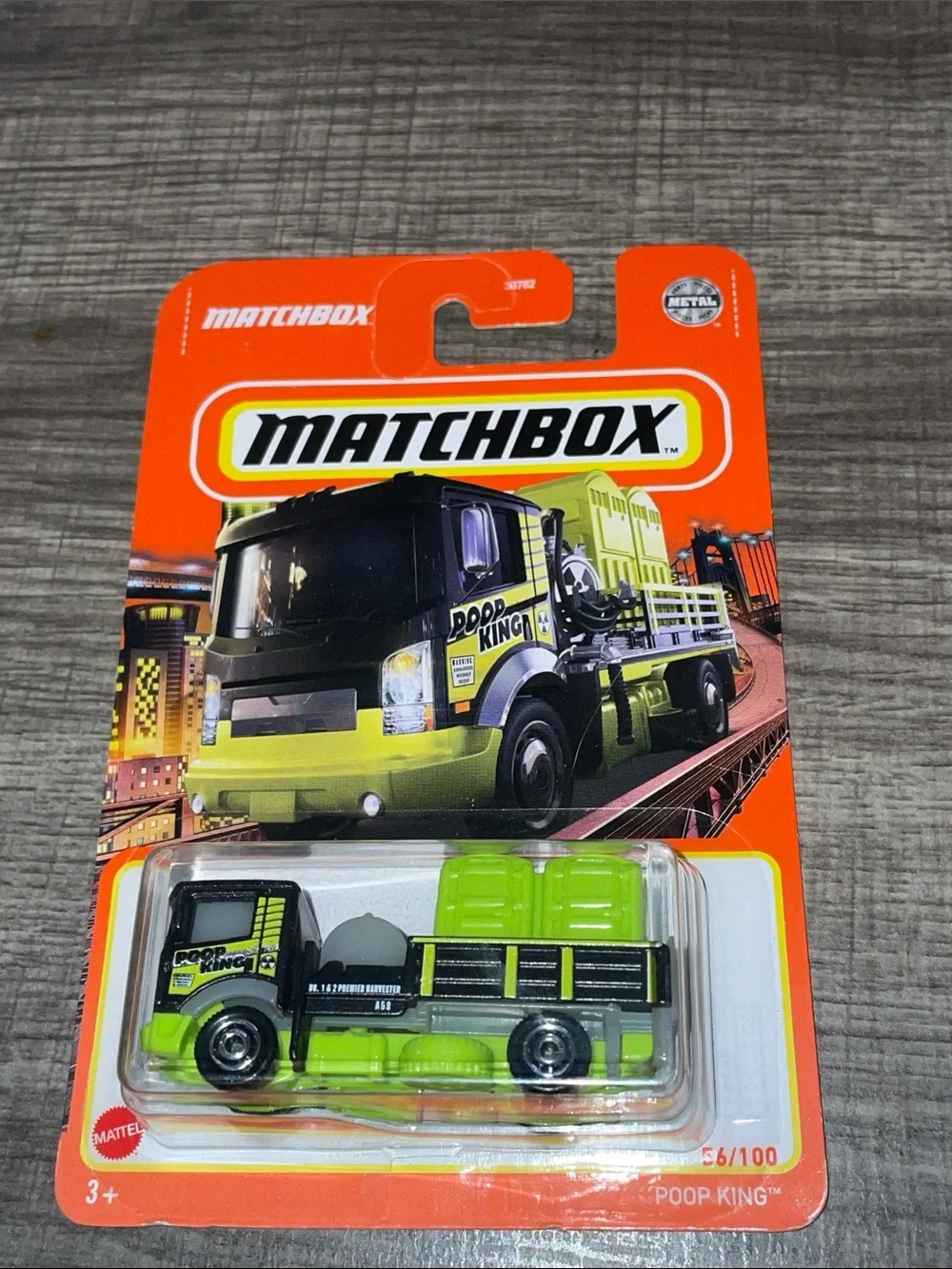 Matchbox Poop King Toy Truck - Lime Green and Black